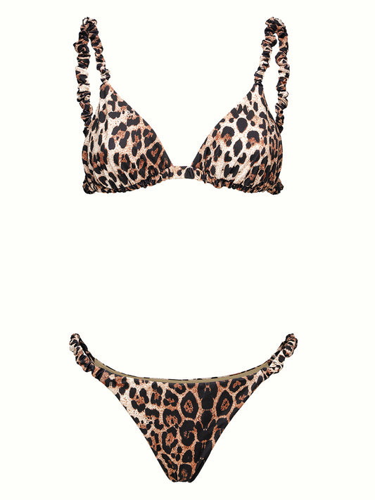 F**K Bikini Triangolo Con Slip Fisso F**K - Leopardato LEOPARD