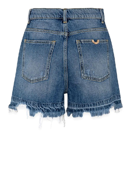 GAELLE PARIS Short Con Morsetto Logato Sul Retro Tasca Gaelle Paris - Denim DENIM