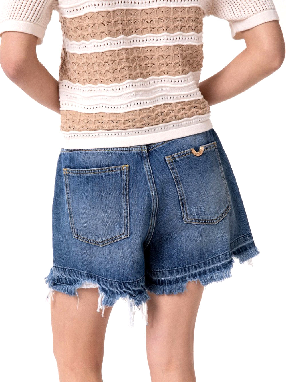 GAELLE PARIS Short Con Morsetto Logato Sul Retro Tasca Gaelle Paris - Denim DENIM