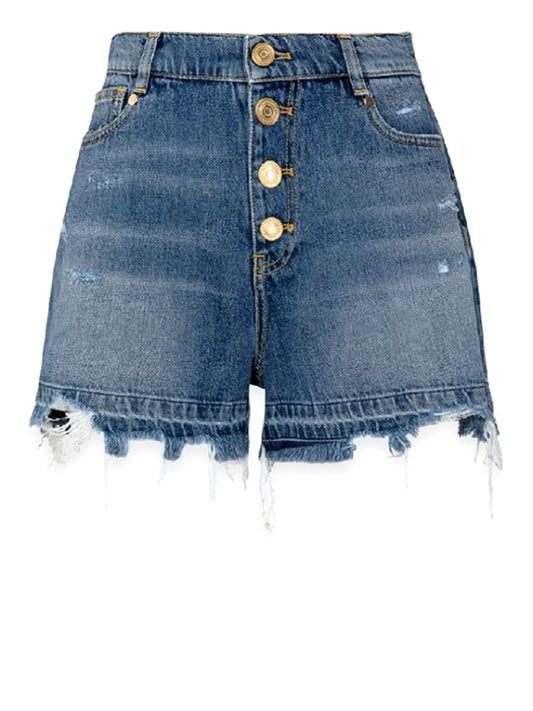 GAELLE PARIS Short Con Morsetto Logato Sul Retro Tasca Gaelle Paris - Denim DENIM