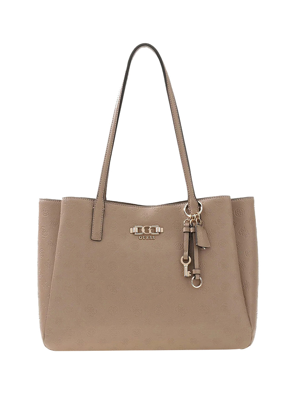 GUESS 2 USCITA Borsa A Mano Guess Anise - Beige Dark Taupe Logo