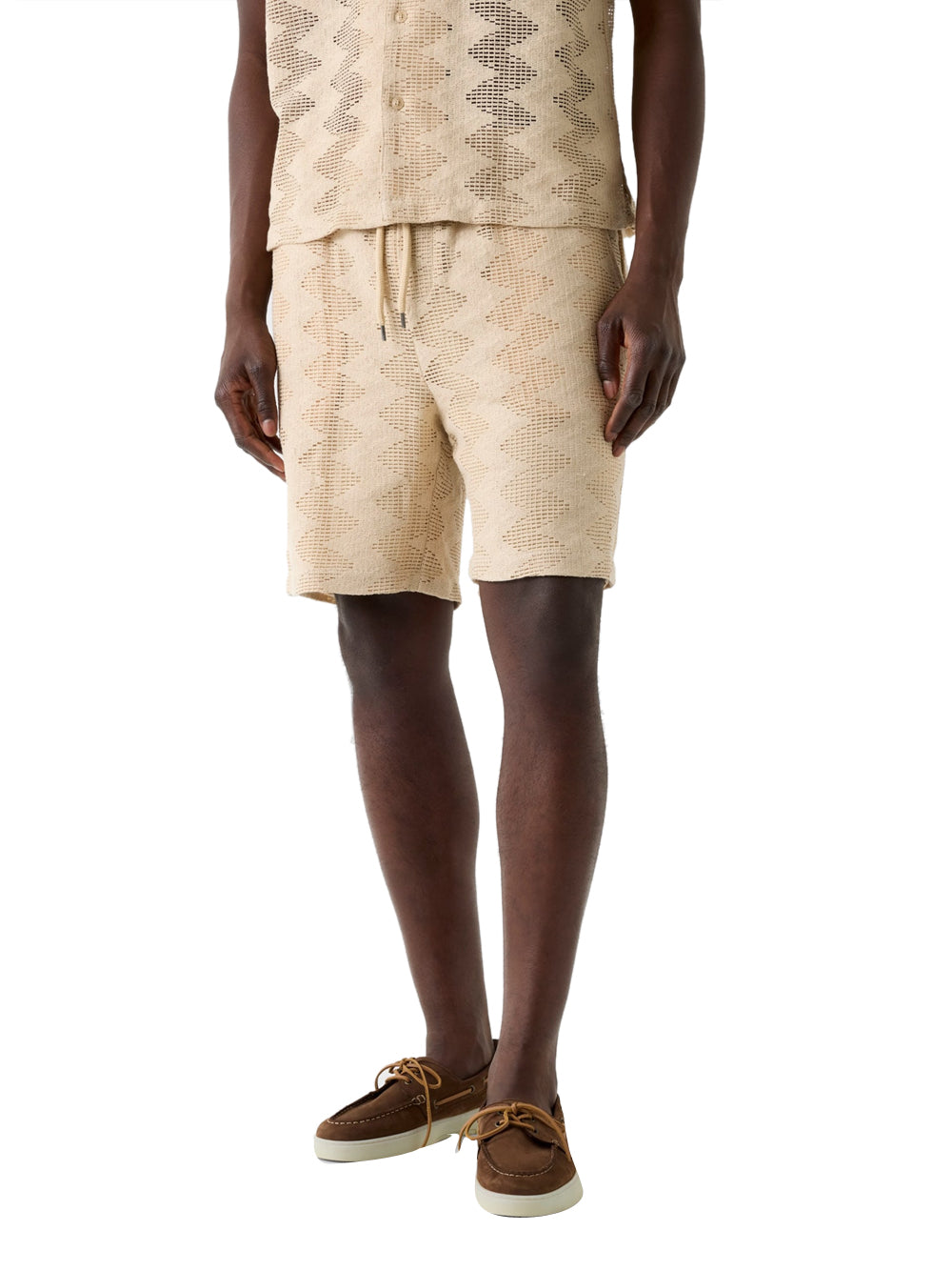 GUESS 2 USCITA Bermuda Corti A Coste Lattice Knit Guess - Beige Beige