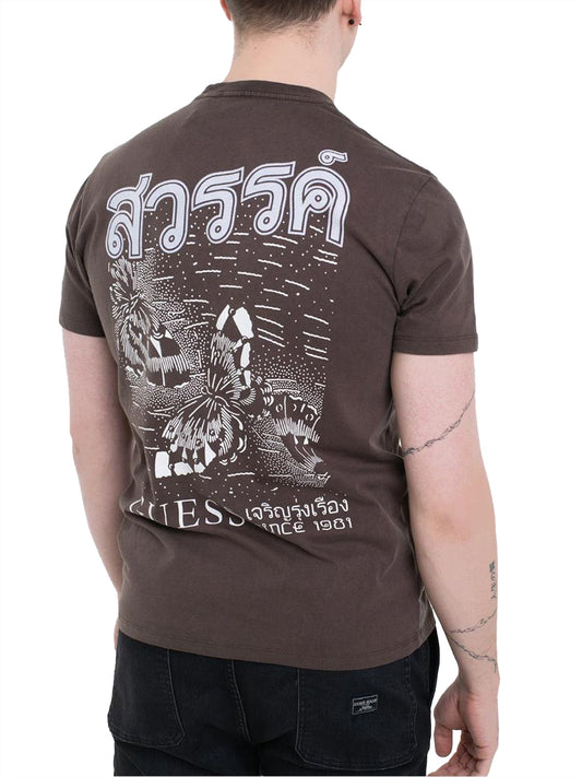 GUESS 2 USCITA T-Shirt Ss Bsc Paradise Butt Guess - Marrone Marrone