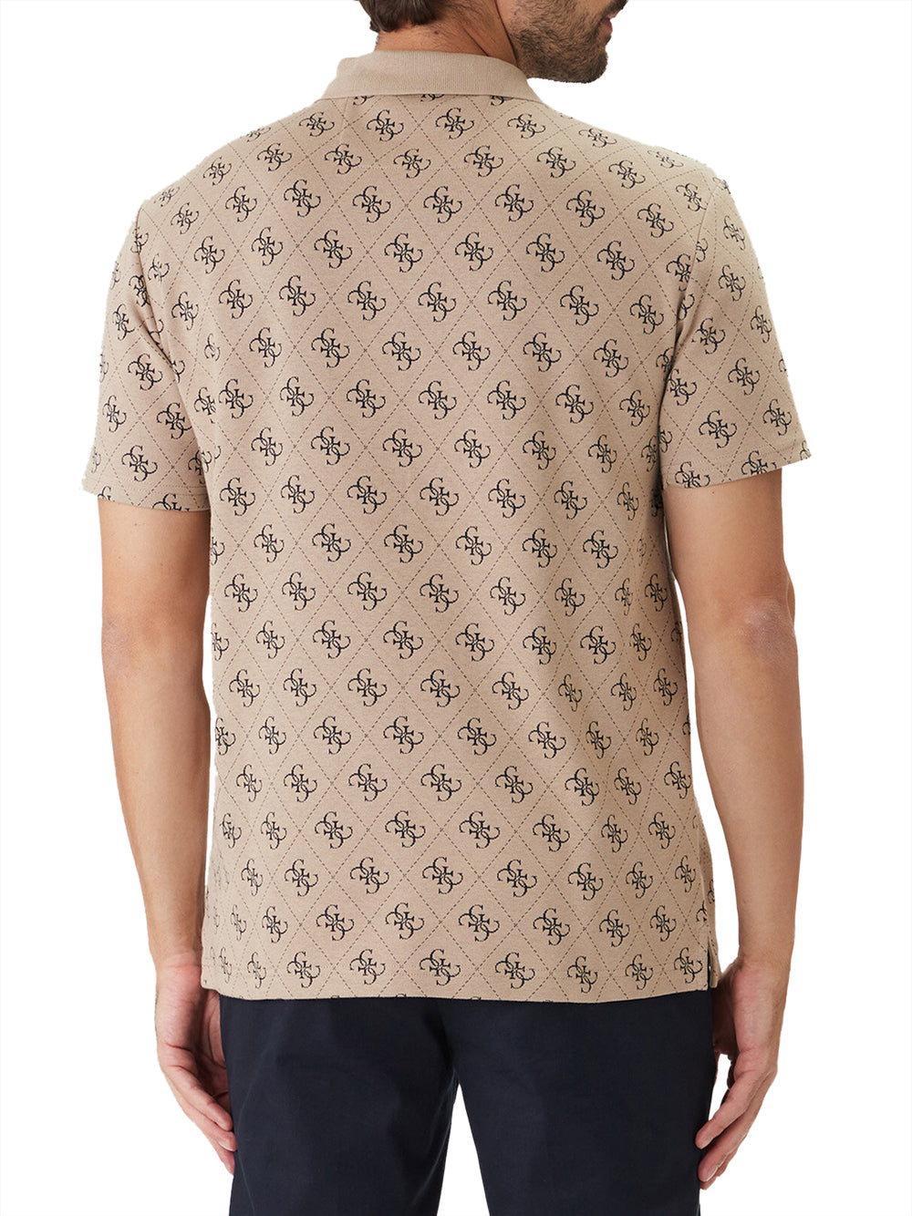 GUESS 2 USCITA Polo Guess Ss All Over 4G Jacqa - Beige Beige