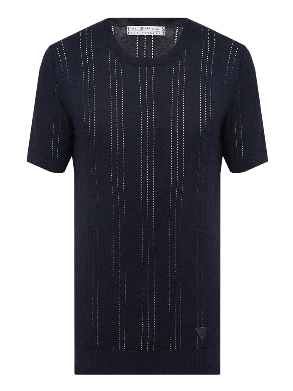 GUESS 2 USCITA Maglia Guess Lindon Cn Ss Pointel - Blu Smart blue