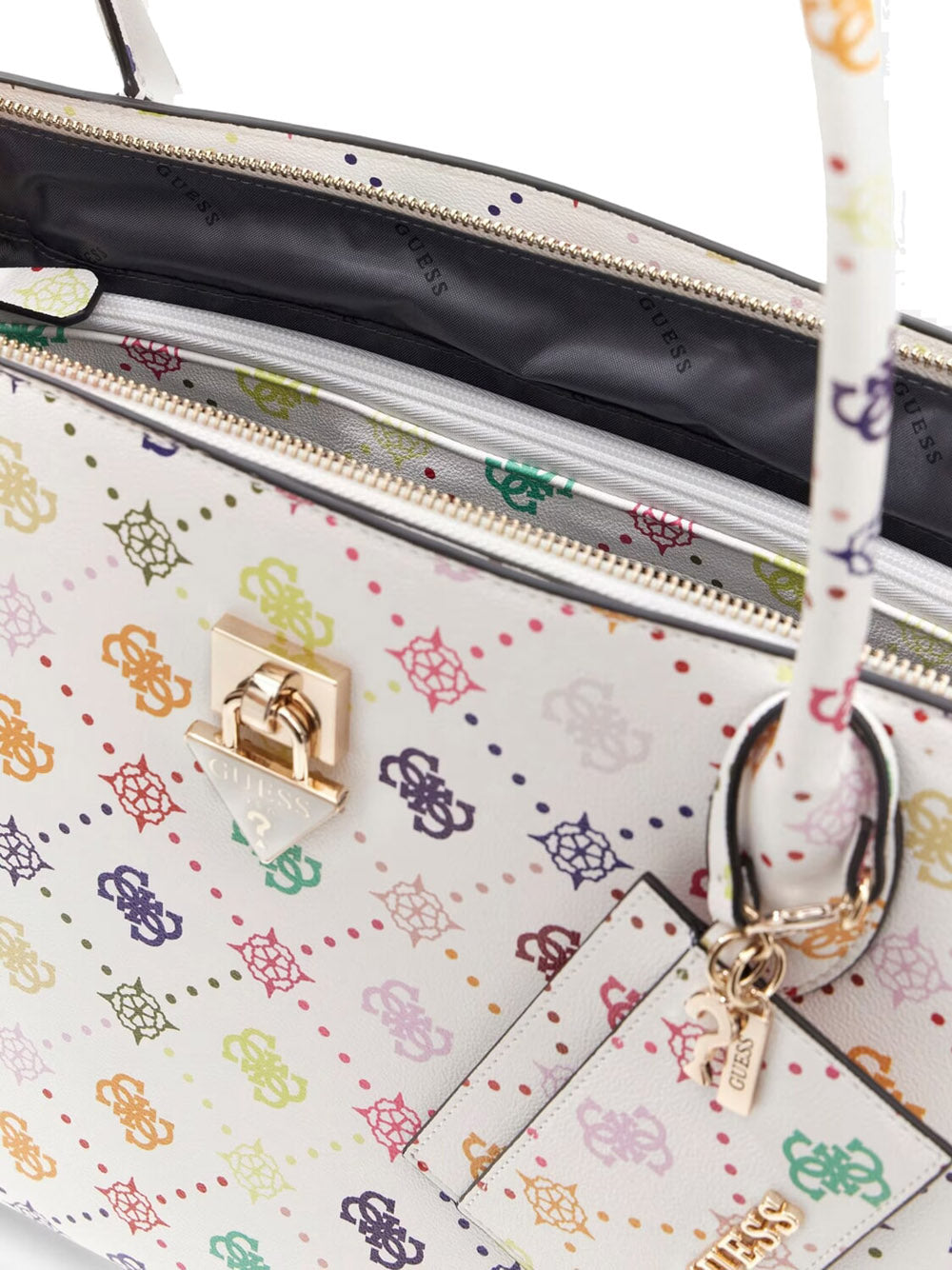 GUESS 2 USCITA Borsa a Mano Guess Patsie Tote - Bianco Bianco