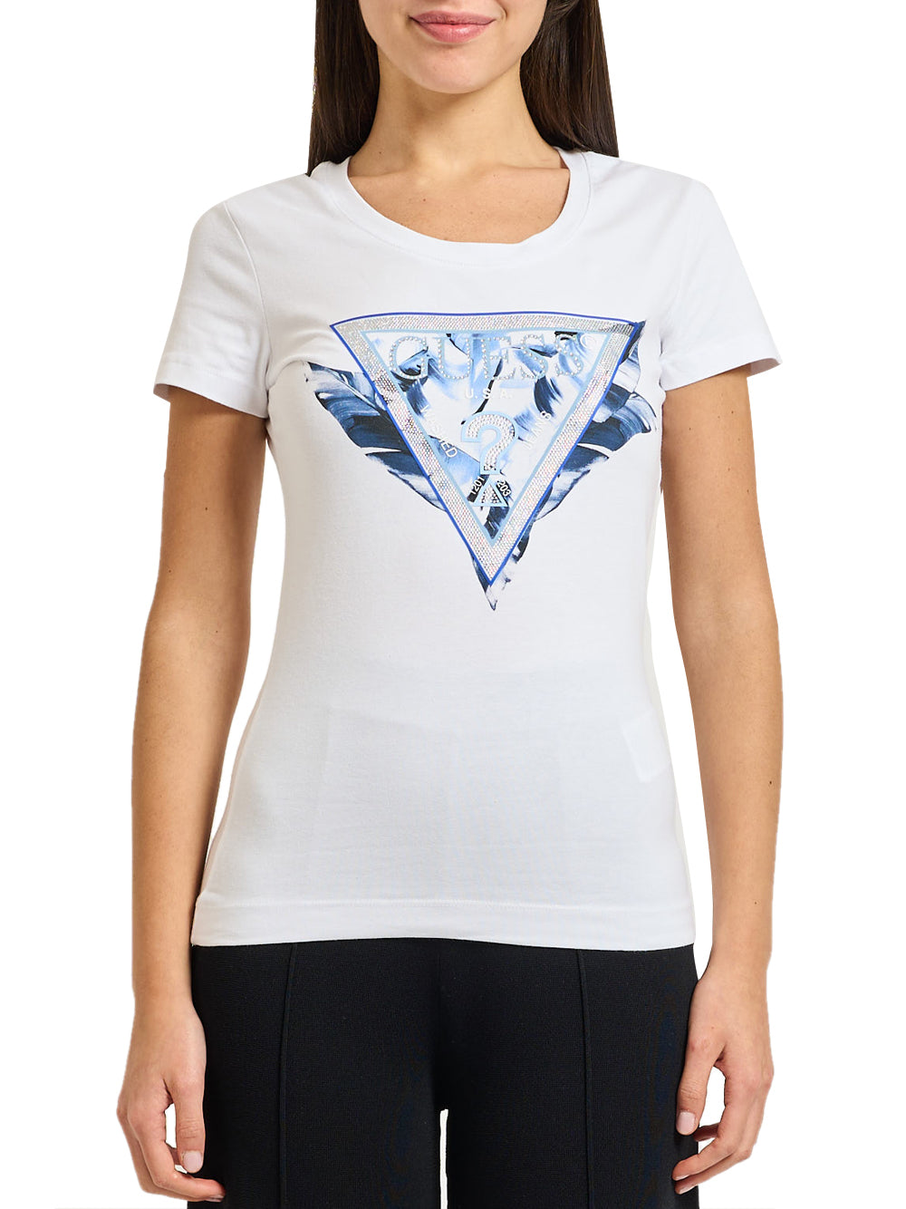 GUESS 2 USCITA T-Shirt Ss Cn Feather Triang Guess - Bianco Pure white
