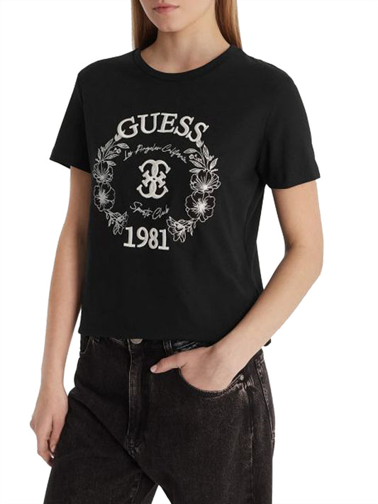 GUESS ATHLEISURE 1 USCITA T-Shirt Guess Maddalena Cn Ss - Nero Nero