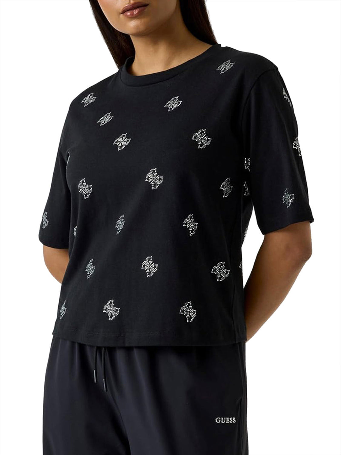GUESS ATHLEISURE 2 USCITA T-Shirt Silvy 4G Ss Cn Guess - Nero Nero
