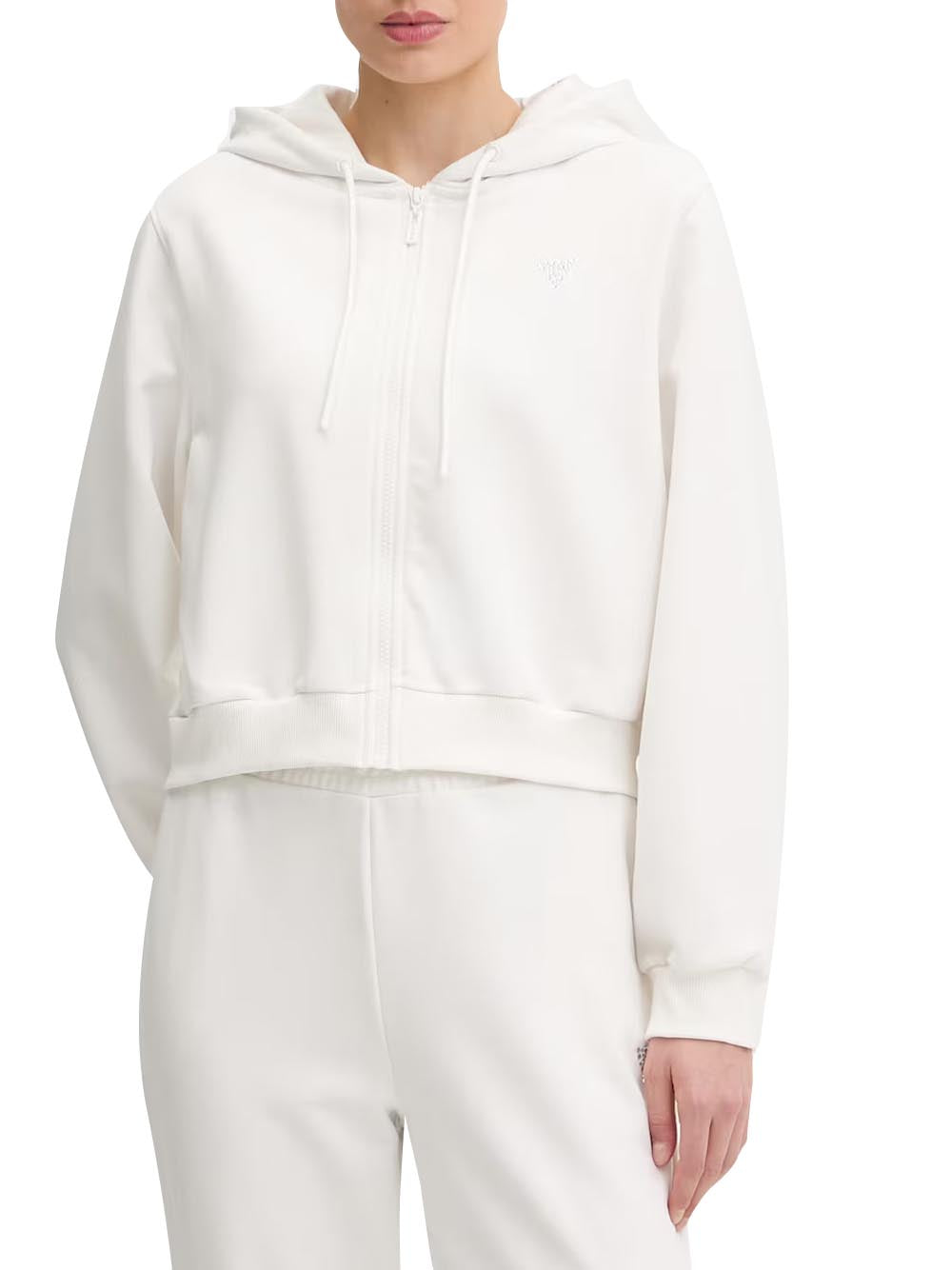 GUESS ATHLEISURE 2 USCITA Felpa Silvy Full Zip Hoodi Guess - Bianco Bianco