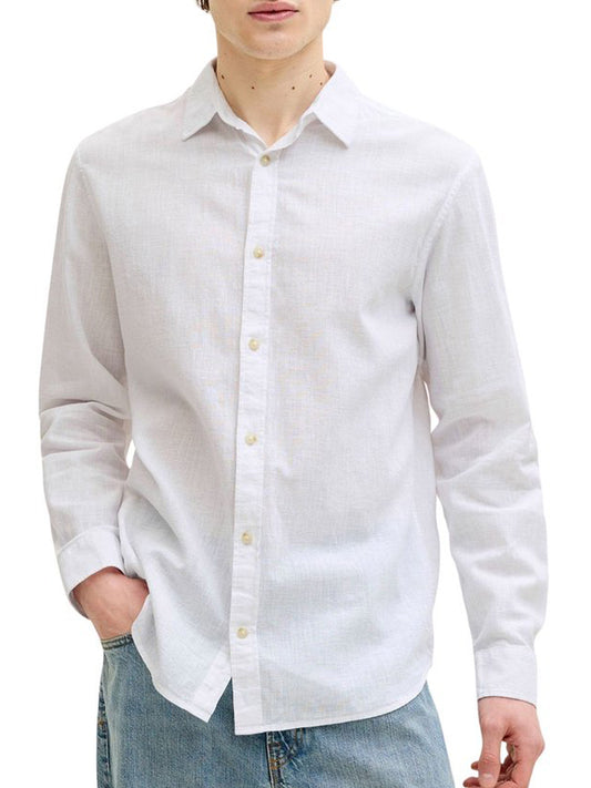 JACK&JONES MAIN 1 Camicia Jack&Jones Jjesummer Linen Blend - Bianco Bianco