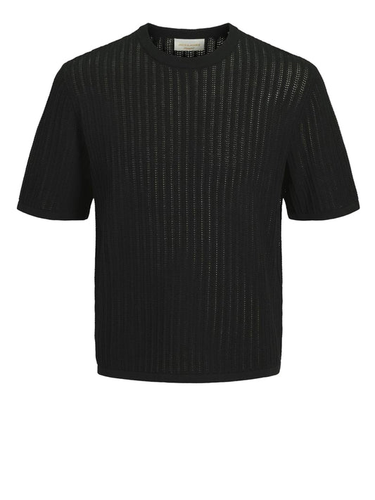 JACK&JONES MAIN 1 Jack&Jones Maglia Jormaine Knit Ss Crew Neck - Nero Nero