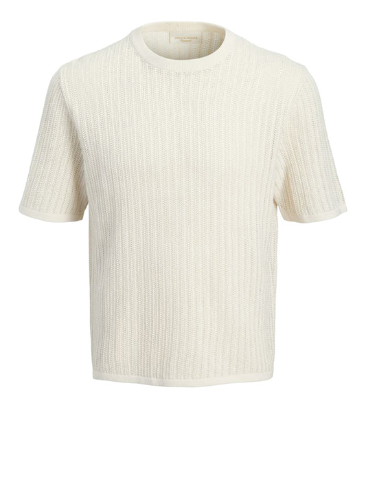 JACK&JONES MAIN 1 Jack&Jones Maglia Jormaine Knit Ss Crew Neck - Sea Salt Sea Salt