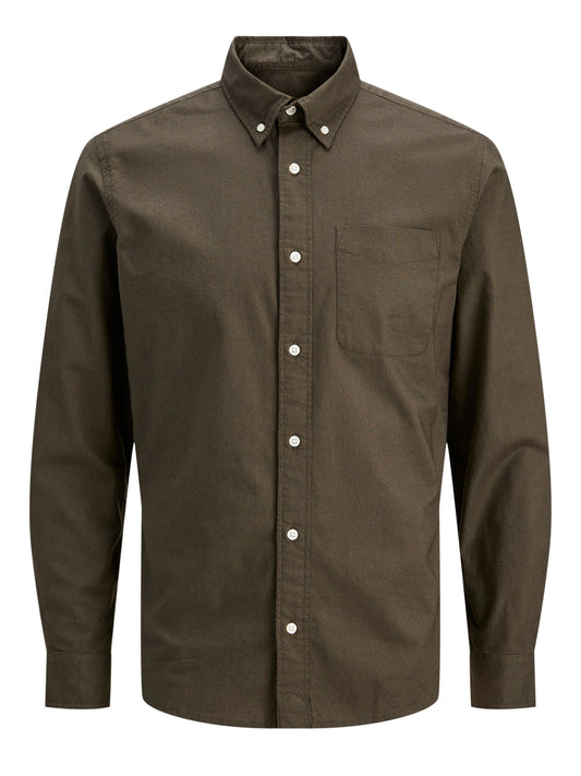 JACK&JONES STOCK Jack&Jones Camicia Casual Slim Fit - Verde Olive Nero/verde
