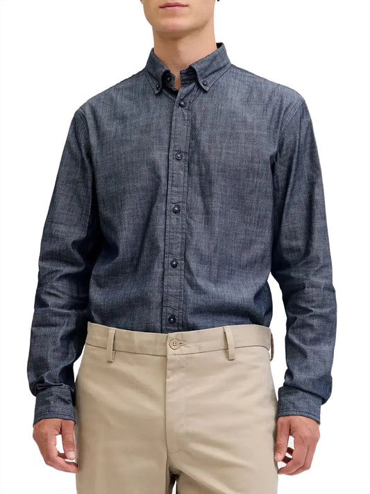 JACK&JONES STOCK Jack&Jones Camicia Long sleeve Richard Chambray - Blu DENIM