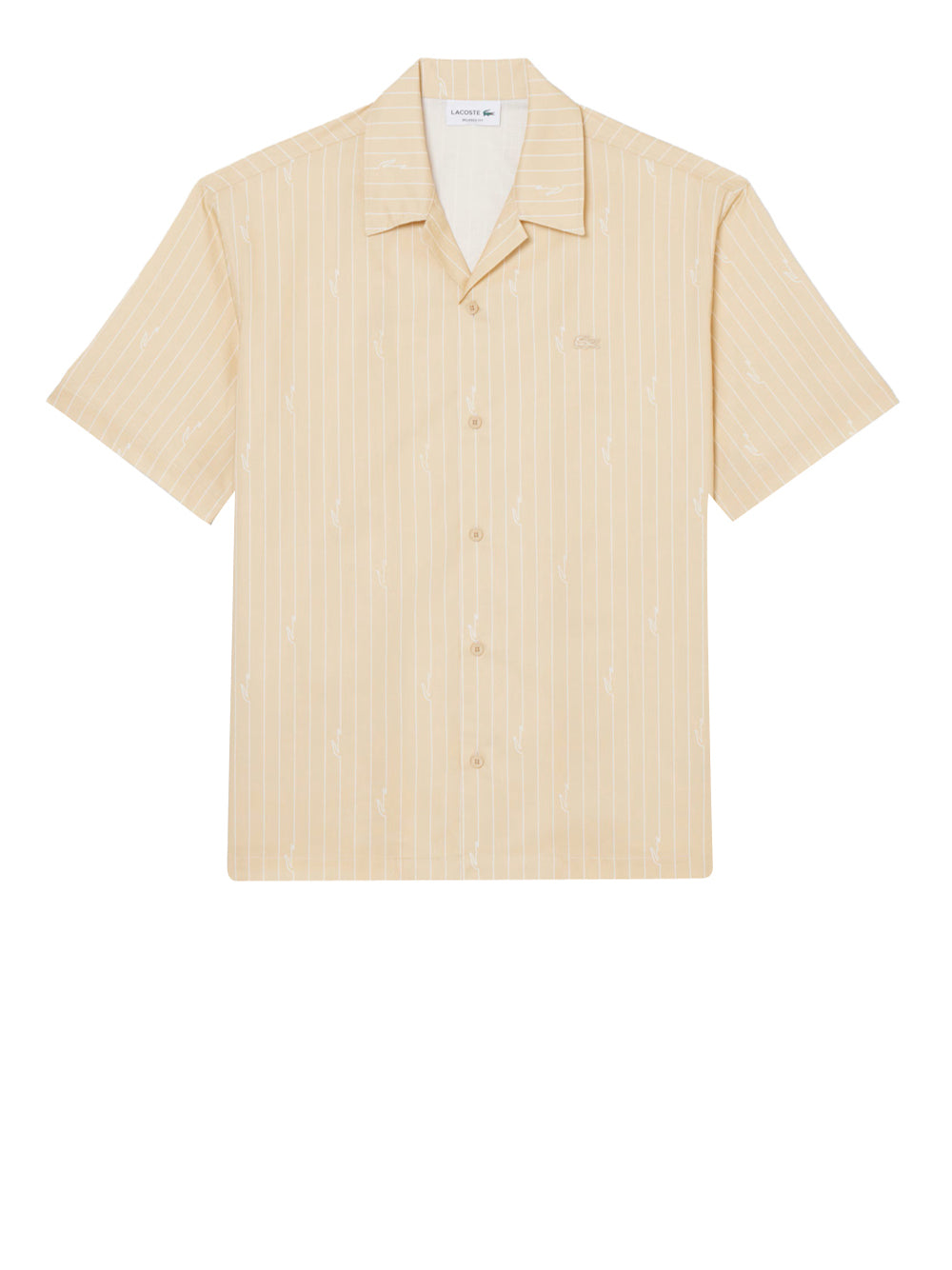 LACOSTE Lascoste Camicia In Twill Stampata Relaxed Fit - Beige Beige