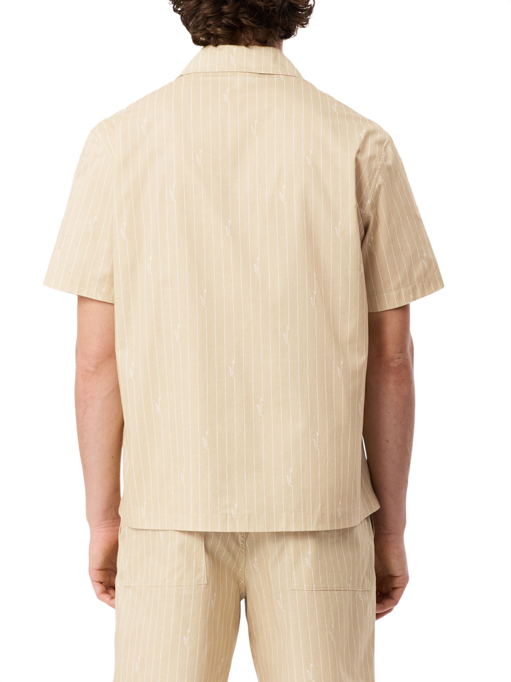 LACOSTE Lascoste Camicia In Twill Stampata Relaxed Fit - Beige Beige