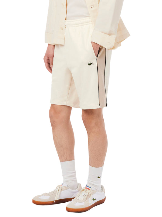 LACOSTE Lacoste Shorts In Tessuto Felpato Regular Fit Color Block - Beige Beige