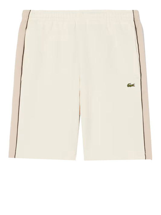 LACOSTE Lacoste Shorts In Tessuto Felpato Regular Fit Color Block - Beige Beige