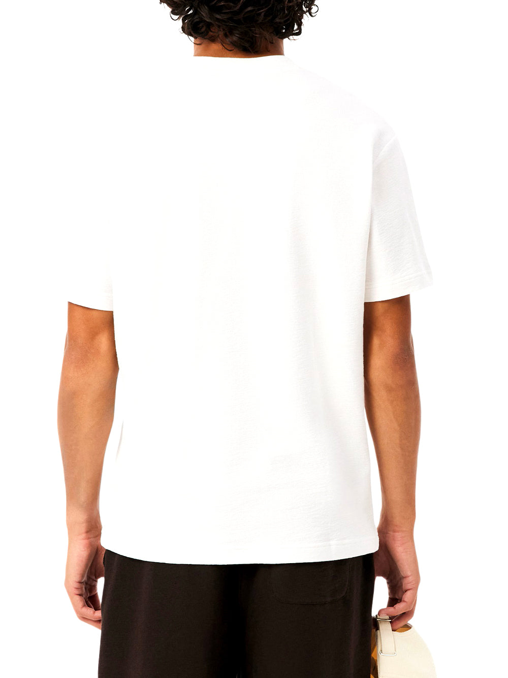 LACOSTE Lacoste T-shirt In Jersey Testurizzata - Marrone Bianco