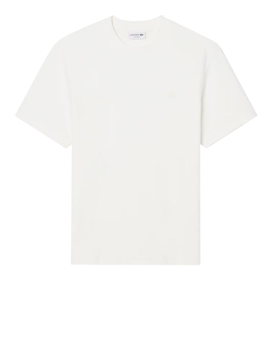 LACOSTE Lacoste T-shirt In Jersey Testurizzata - Marrone Bianco