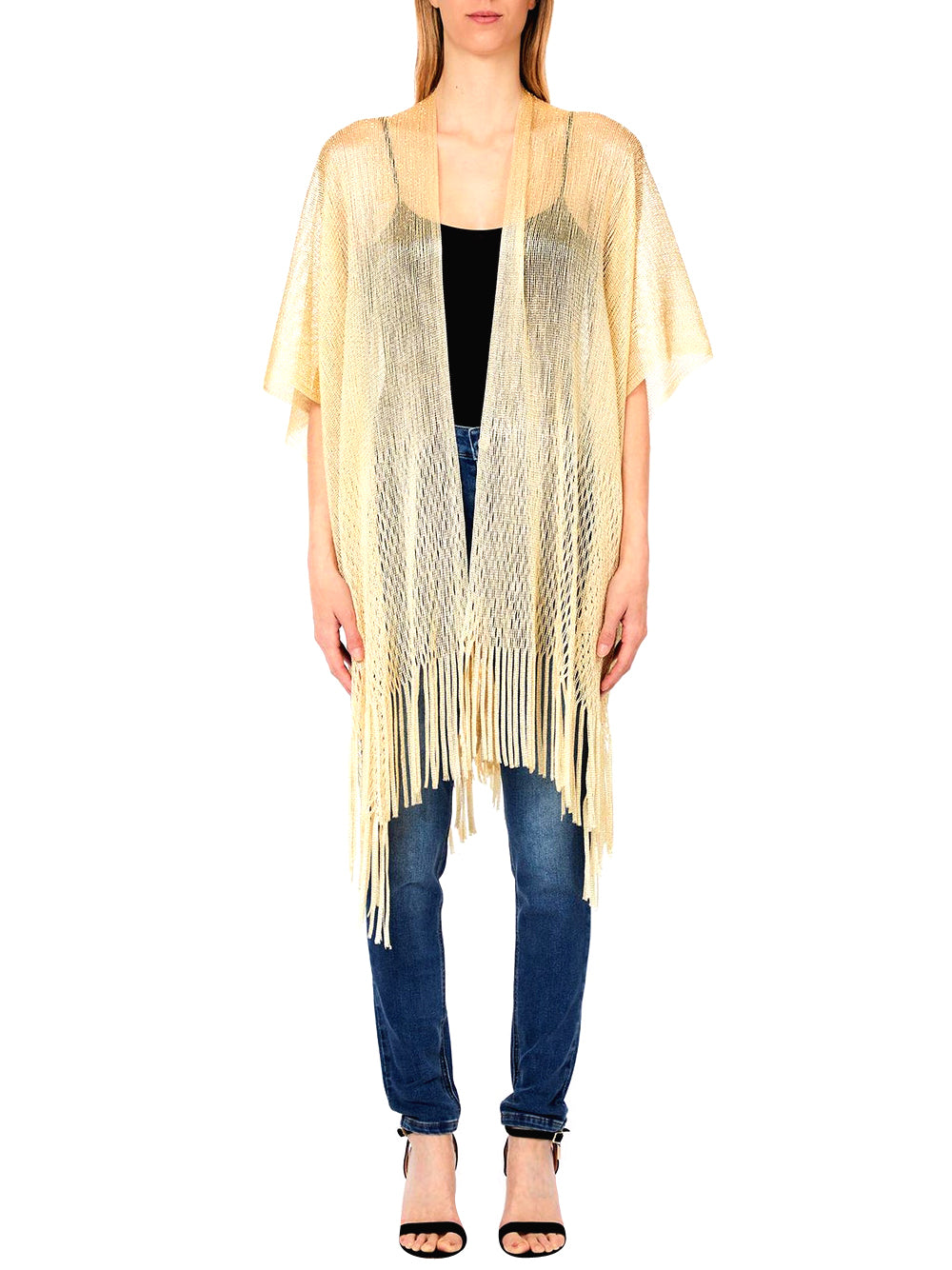 LIU JO SOFT1 Poncho Rete Lungo Liu Jo - Oro Light gold
