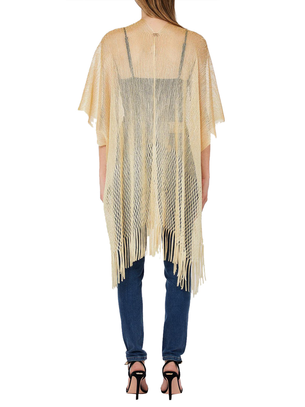 LIU JO SOFT1 Poncho Rete Lungo Liu Jo - Oro Light gold