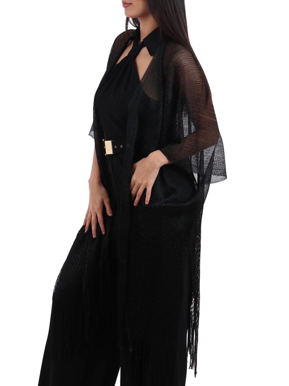 LIU JO SOFT1 Poncho Rete Lungo Liu Jo - Nero Nero