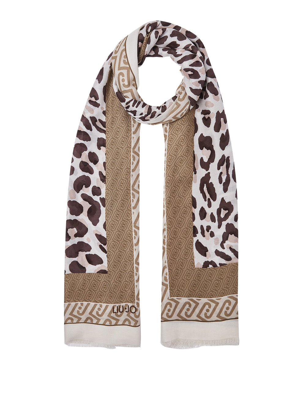 LIU JO SOFT1 Stola Liu Jo Animalier - Beige/Animalier ANIMALIER