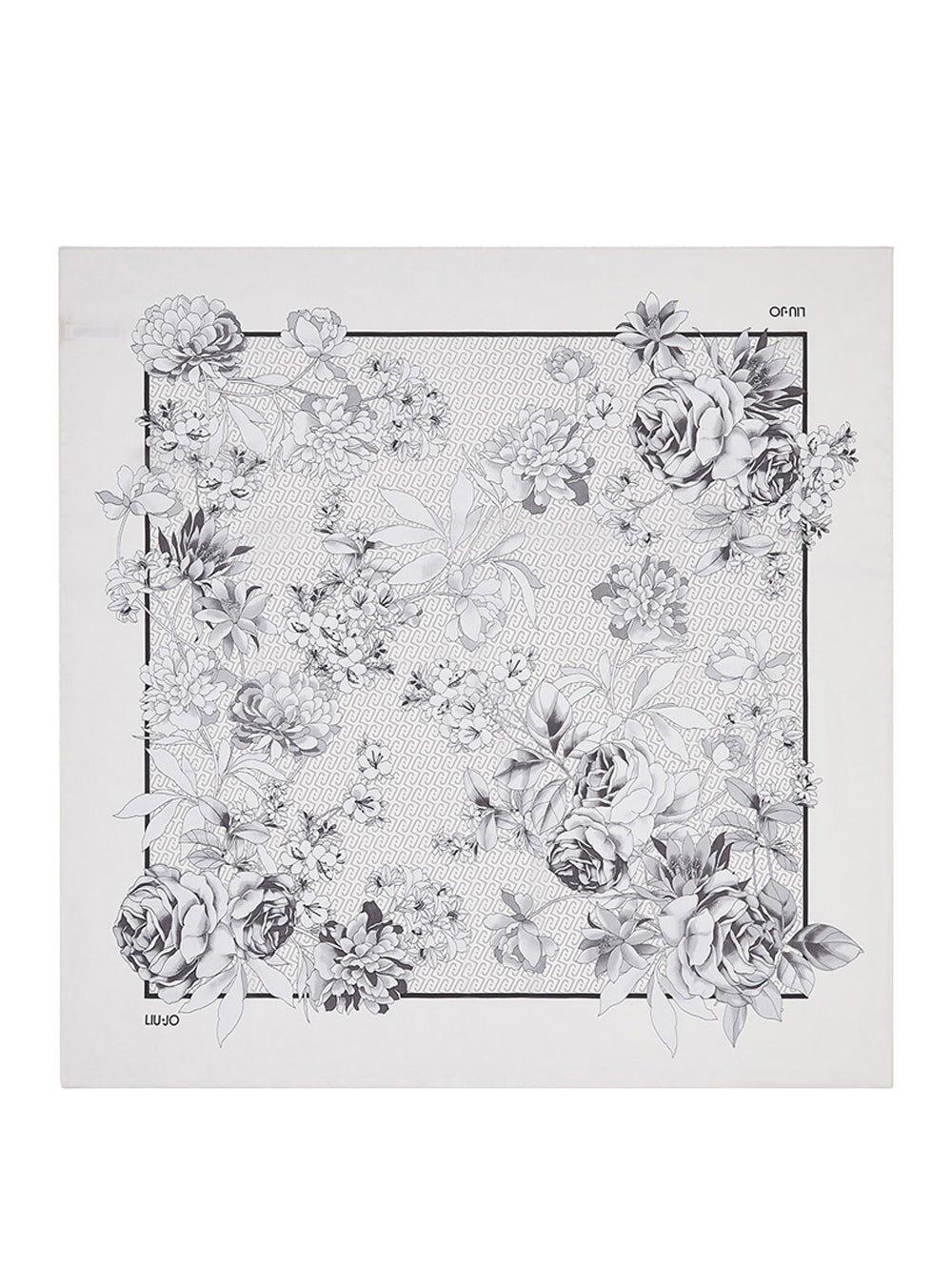 LIU JO SOFT1 Foulard Liu Jo Romantic - Avorio/Nero AVORIO/NERO