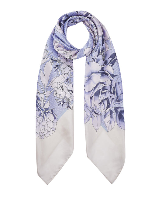 LIU JO SOFT1 Foulard Liu Jo Romantic - Avorio/Azzurro AVORIO/Azzurro