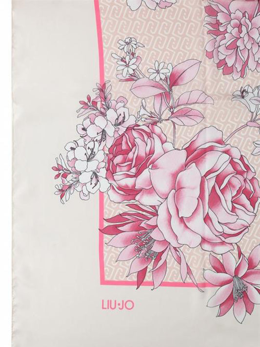 LIU JO SOFT1 Foulard Romantic Liu Jo - Bianco/Rosa Bianco/rosa