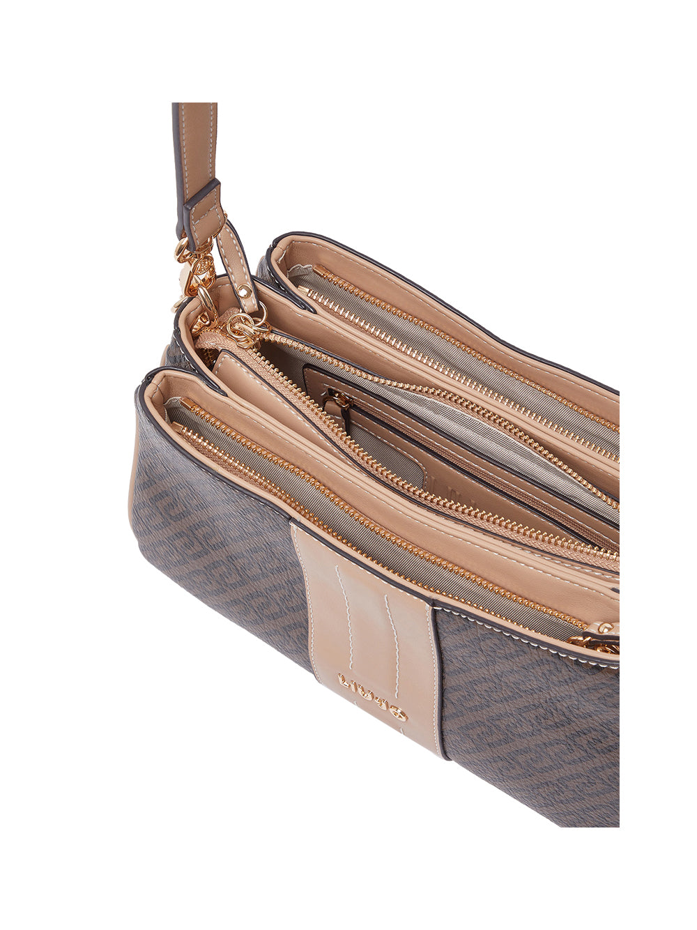 LIUJO ACCESSORI1 Borsa A Spalla Piccola Liu Jo Monogram - Marrone Testa Moro/Dk.Cipria