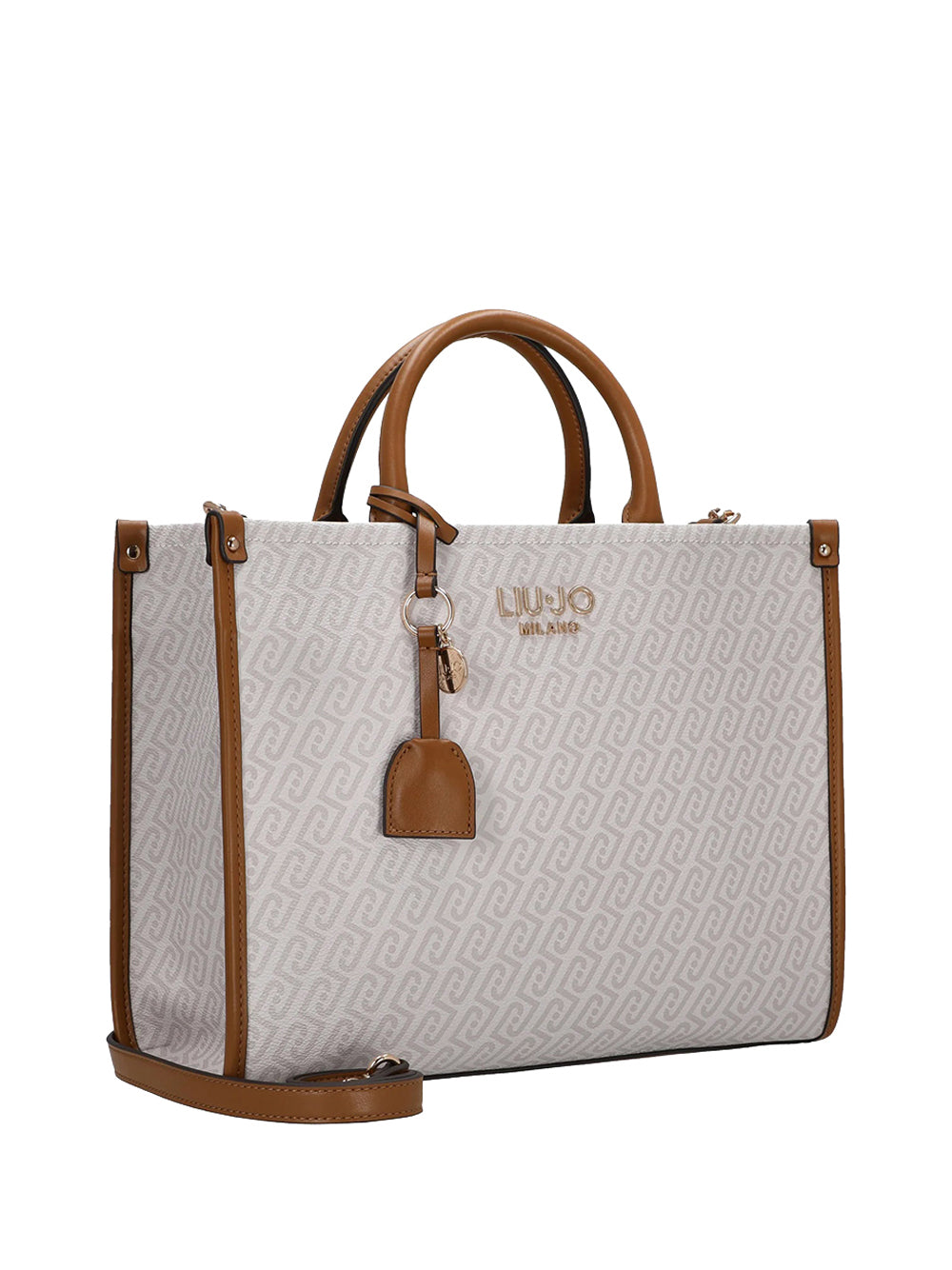 LIUJO ACCESSORI1 Borsa A Mano Liu Jo Con Charm - Sequoia/Naturale Naturale/Sequoia