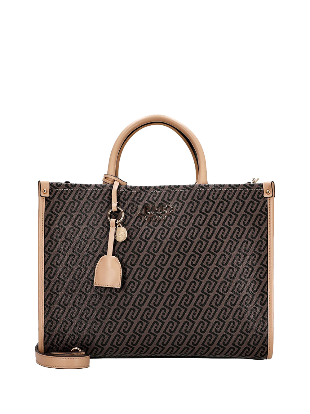 LIUJO ACCESSORI1 Borsa A Mano Liu Jo Con Charm - Testa Di Moro/Cipria Testa Moro/Dk.Cipria