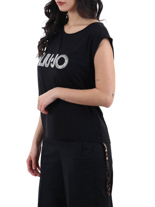 LIUJO BEACHWEAR T-Shirt C/Coulisse St.All Liu Jo - Nero NERO/ANIMALIER