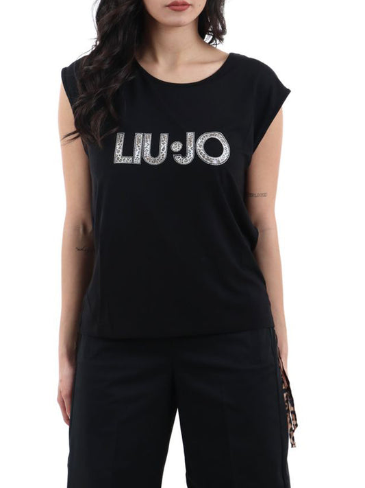LIUJO BEACHWEAR T-Shirt C/Coulisse St.All Liu Jo - Nero NERO/ANIMALIER