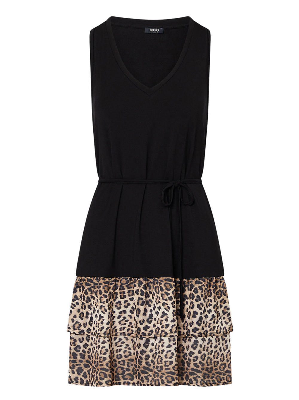 LIUJO BEACHWEAR Liu Jo Abito Con Volant - Animalier NERO/ANIMALIER