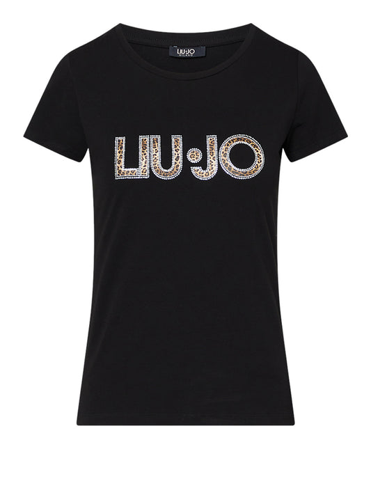 LIUJO BEACHWEAR T-Shirt Basica Liu Jo - Nero/Animalier NERO/ANIMALIER