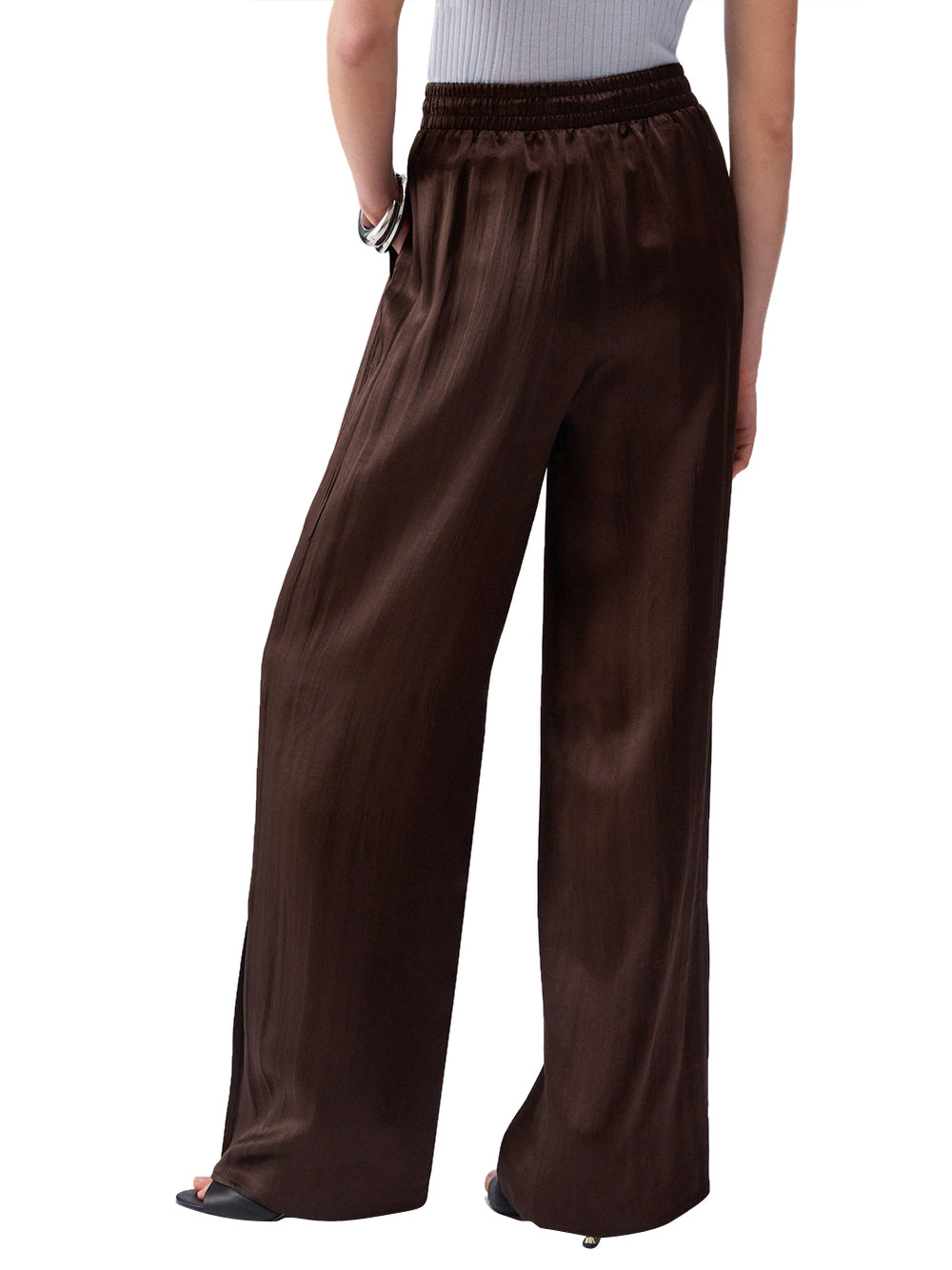 LIU.JO BLACK Liu Jo Pantalone In Raso Con Spacchetti - Marrone Chocolate Black