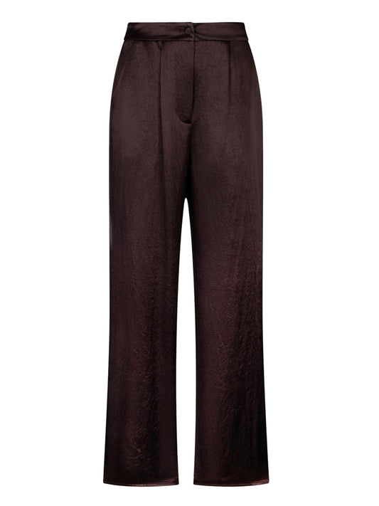 LIU.JO BLACK Liu Jo Pantalone In Raso Con Spacchetti - Marrone Chocolate Black
