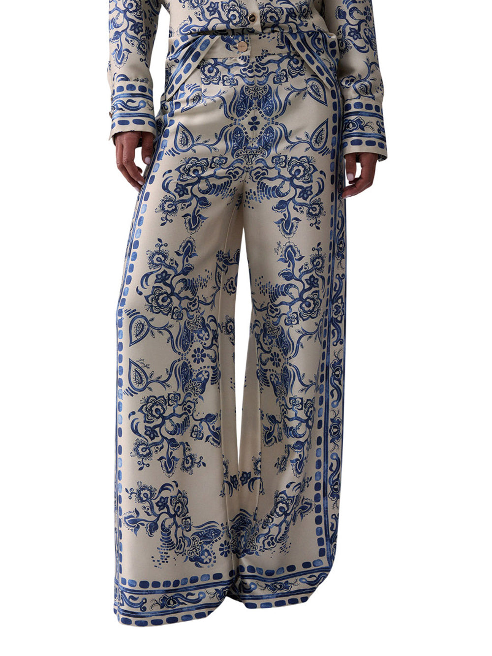 LIU.JO BLACK Pantalone Liu Jo Con Stampa Foulard - Azzurro Azzurro