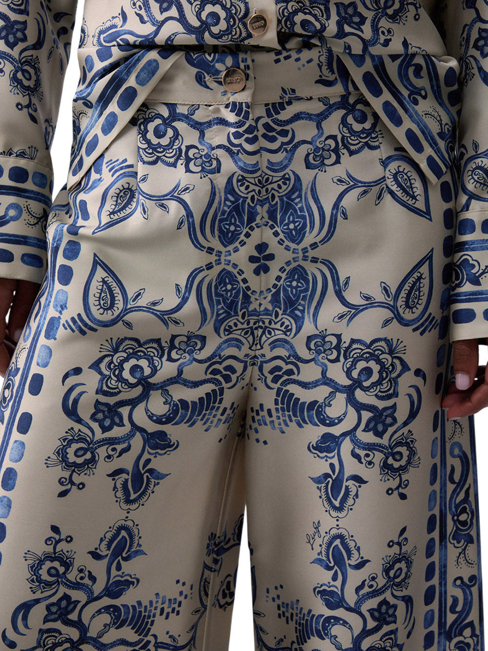 LIU.JO BLACK Pantalone Liu Jo Con Stampa Foulard - Azzurro Azzurro