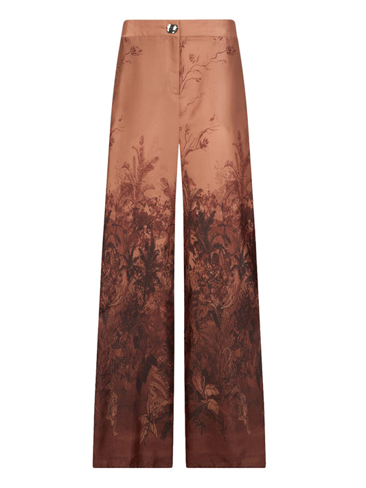 LIU.JO BLACK Liu Jo Pantalone In Twill Stampato - Marrone Cuoio Jungle Hide