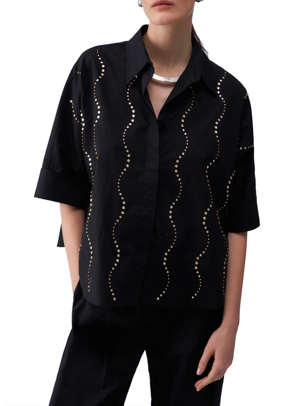 LIU.JO BLACK Camicia Liu Jo Con Applicazioni Gioiello - Nero Nero