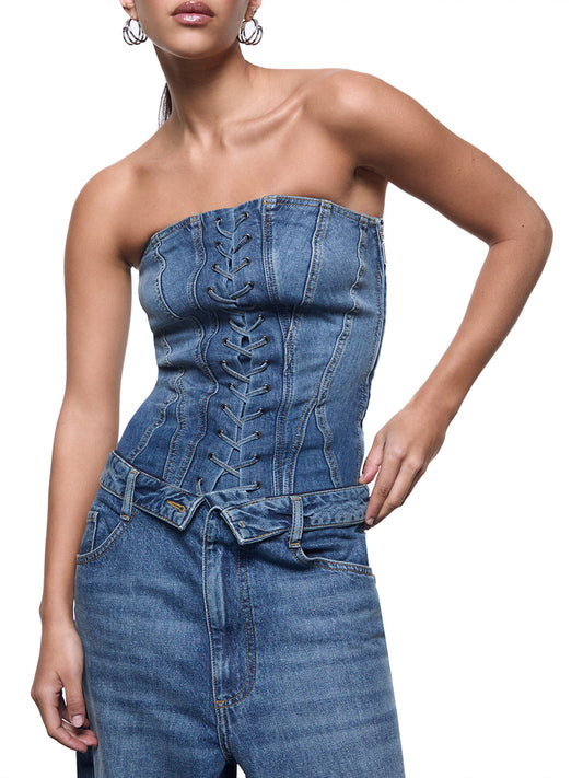 LIUJO CAPSULE ELODIE Top Liu Jo Bustier In Denim Blu DENIM