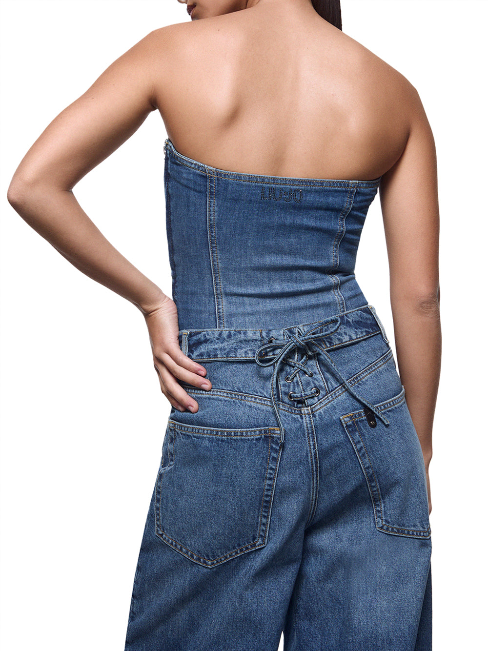 LIUJO CAPSULE ELODIE Top Liu Jo Bustier In Denim Blu DENIM