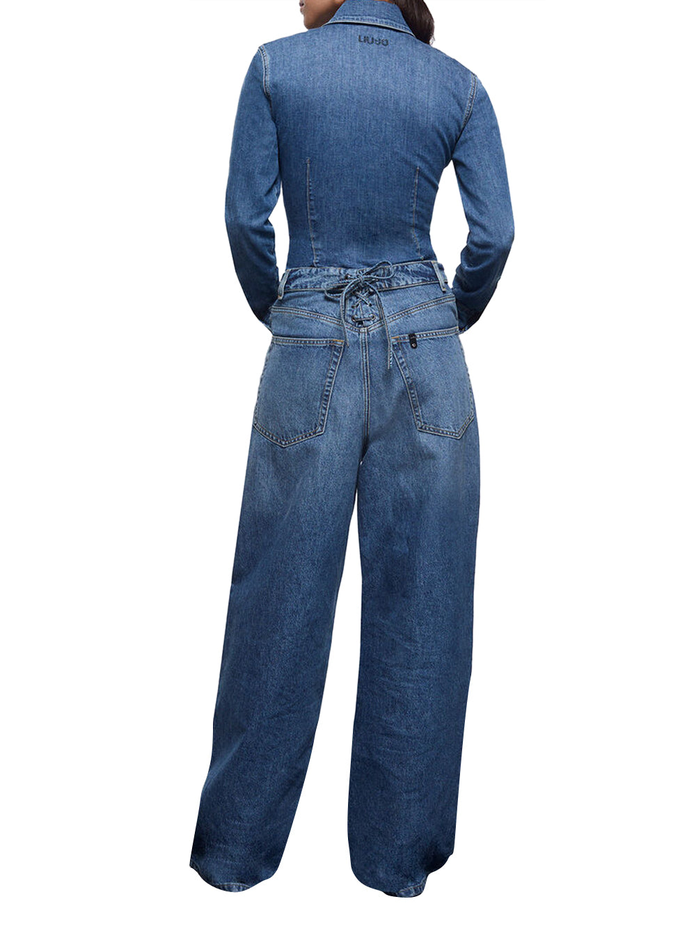 LIUJO CAPSULE ELODIE Jeans Baggy Con Stringhe Liu Jo - Denim DENIM
