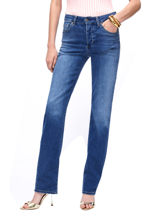 LIUJO DENIM Liu Jo Jeans Straight A Vita Alta Denim Blu denim