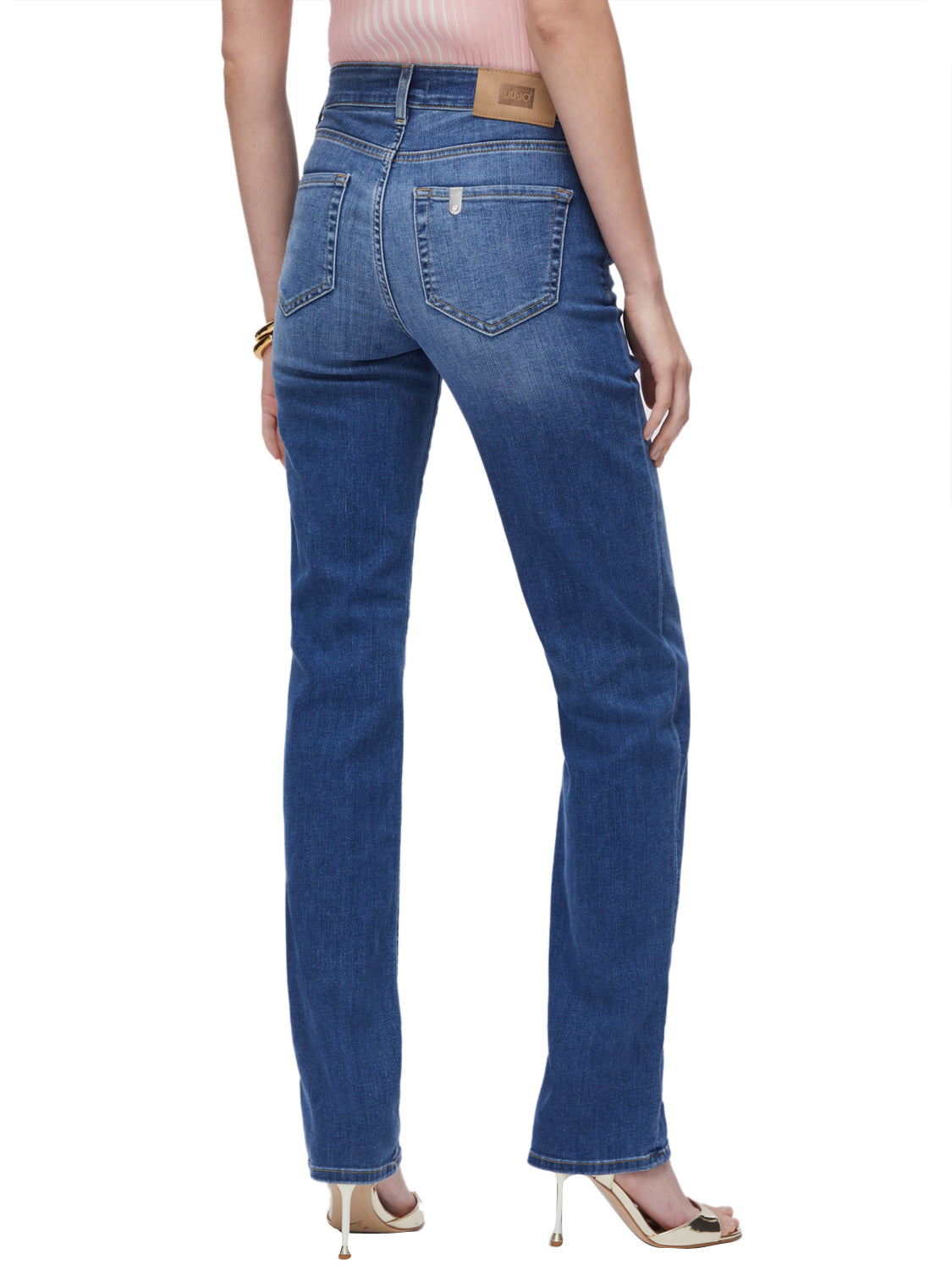 LIUJO DENIM Liu Jo Jeans Straight A Vita Alta Denim Blu denim